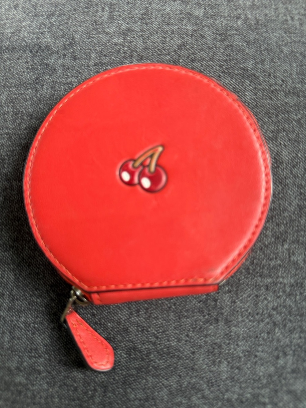 COACH Pac-Man Cherry Red Round Zip Coin Case - Picture 1 of 6